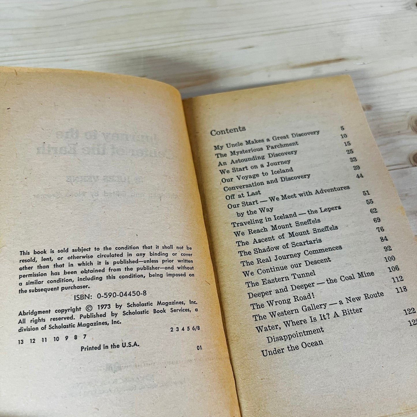 1973 Journey to the Center of the Earth by Jules Verne Paperback Book