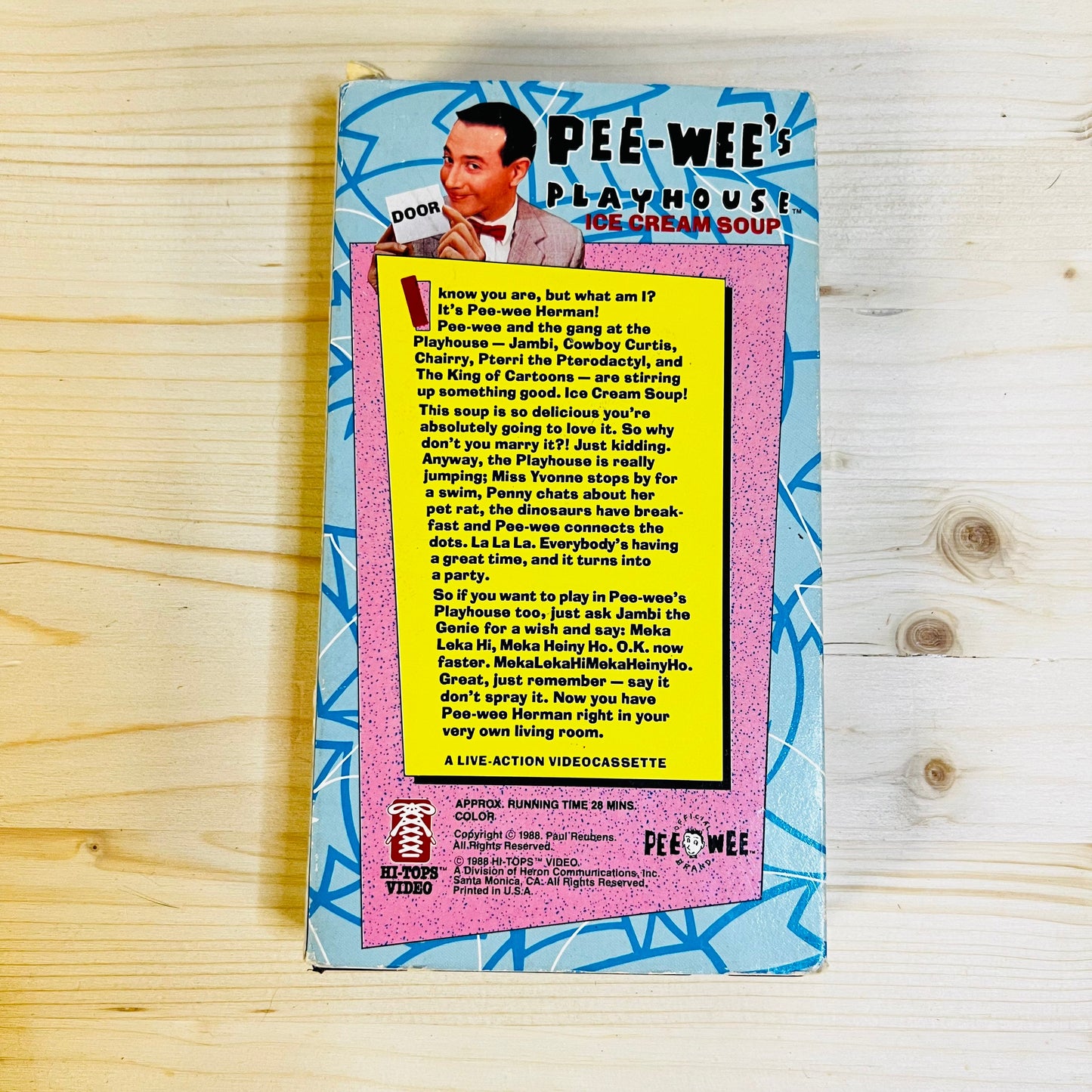 Pee Wees Playhouse Ice Cream Soup VHS Tape