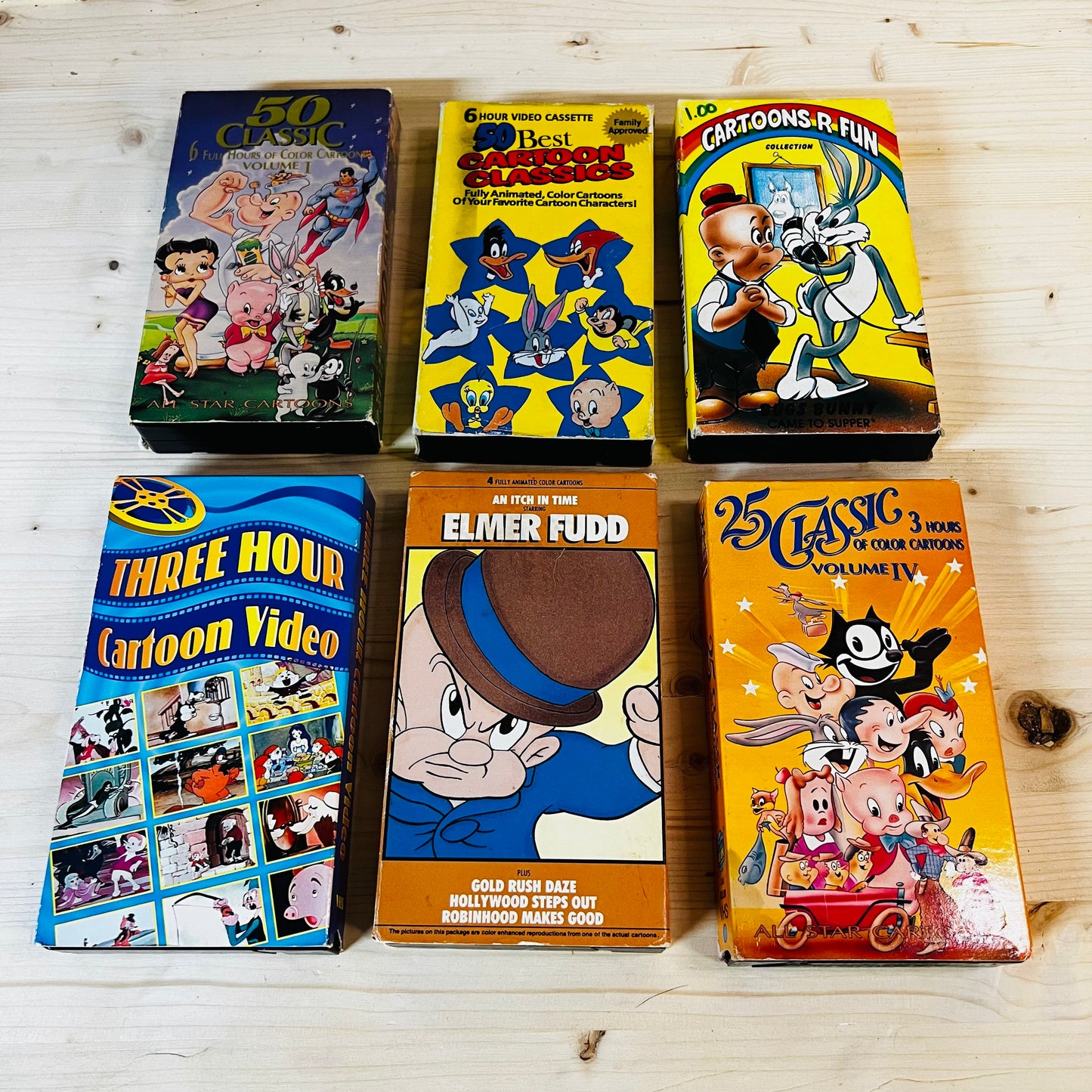 Classic Cartoon VHS Tapes Lot of Six